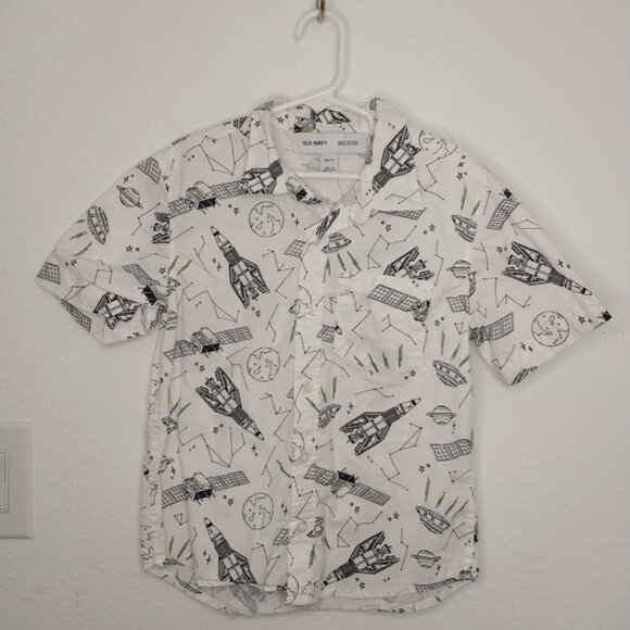 Old Navy: 2 Boys Space Button Shirt - Picture 7 of 11